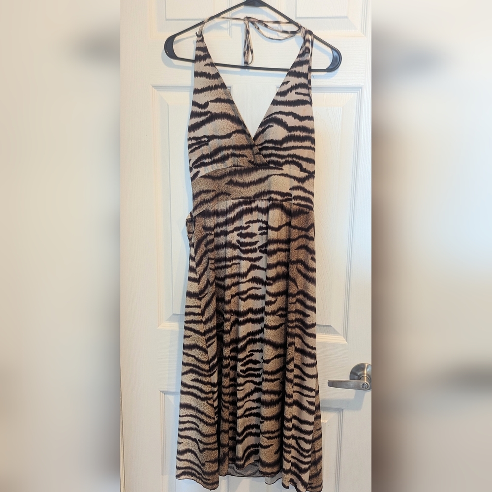 Black and brown animal print dress